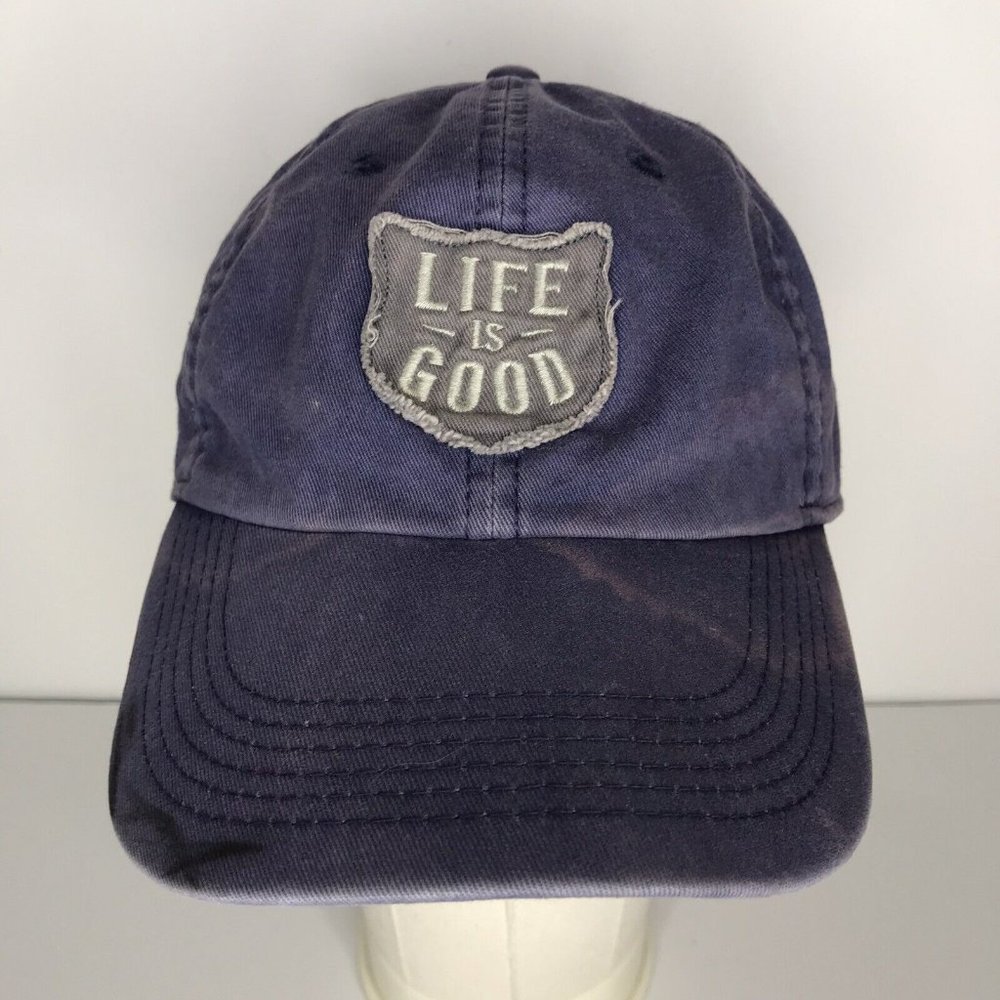 Life Is Good Distressed Blue Adjustable Hat